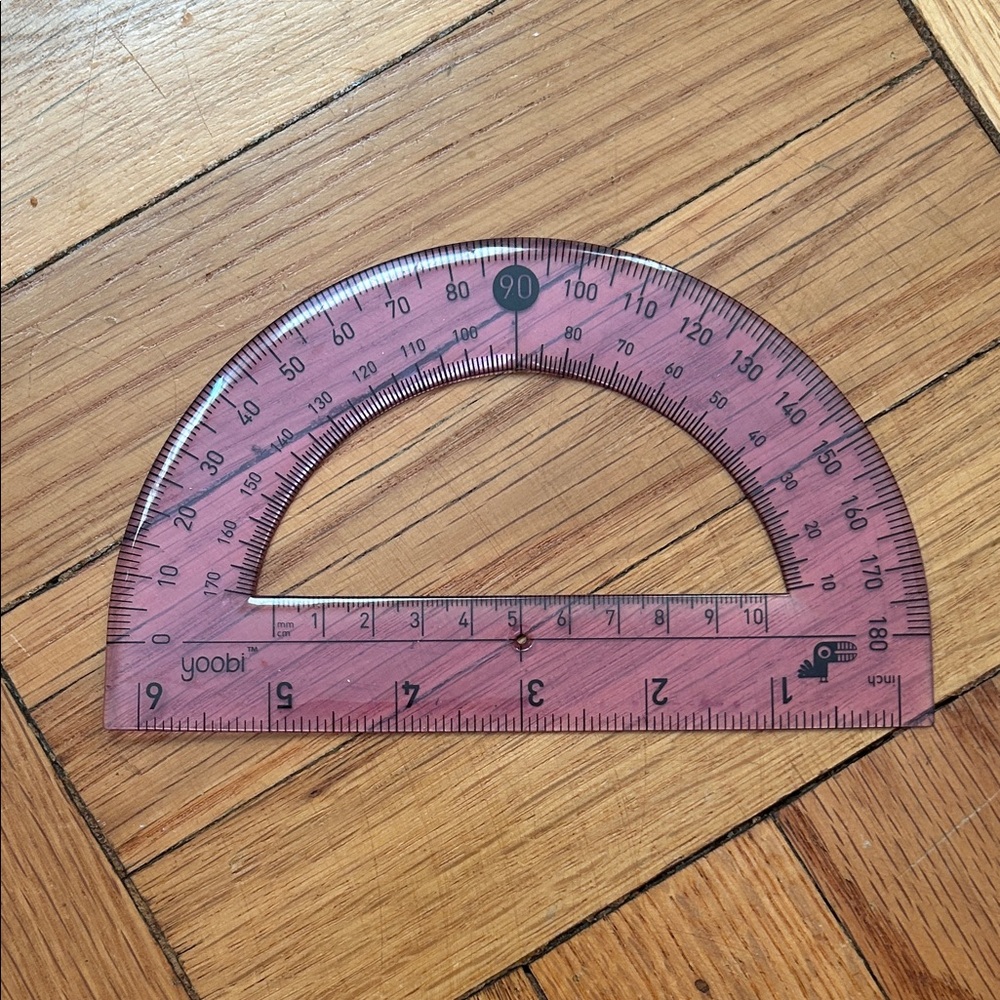 Yoobi Transparent Pink Bendable Flexible Protractor